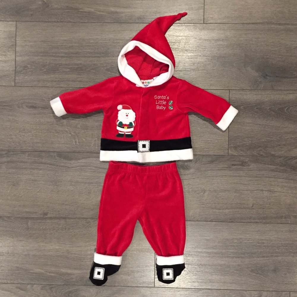 Miniwear Red Fleece Santa Jacket & Pants Size 3-6M